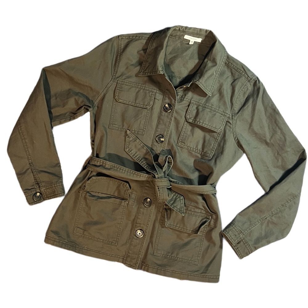 Maurices Women’s Green Olive Trucker Jacket Utility Military Jacket Size M